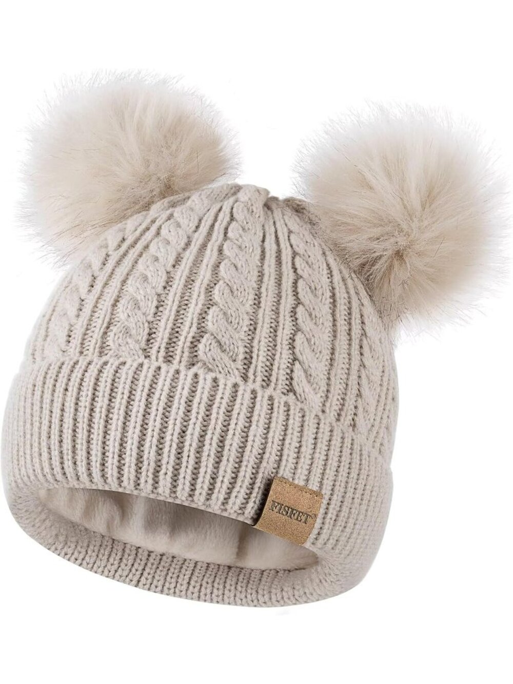 Women's Oatmeal Elastic Birthday Winter Hats Knit Fleece Cute Beanie Fashion Cap